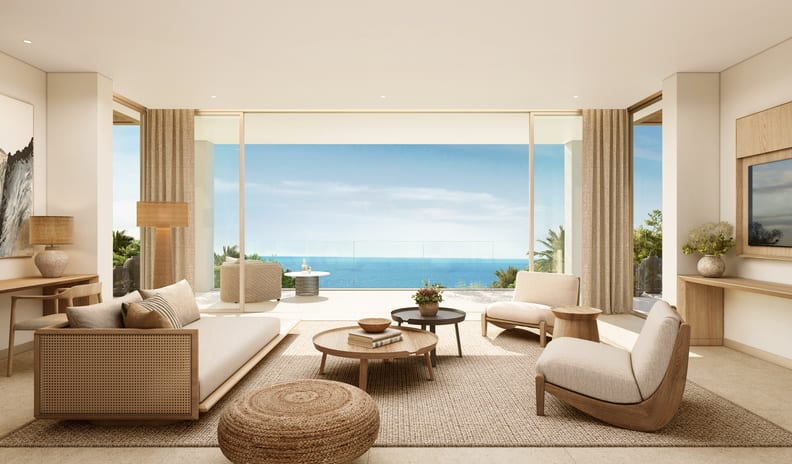 Deluxe Two-Bedroom Penthouse Suite with Sea View, Living Room